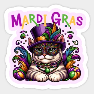 Mardi gras cat Sticker